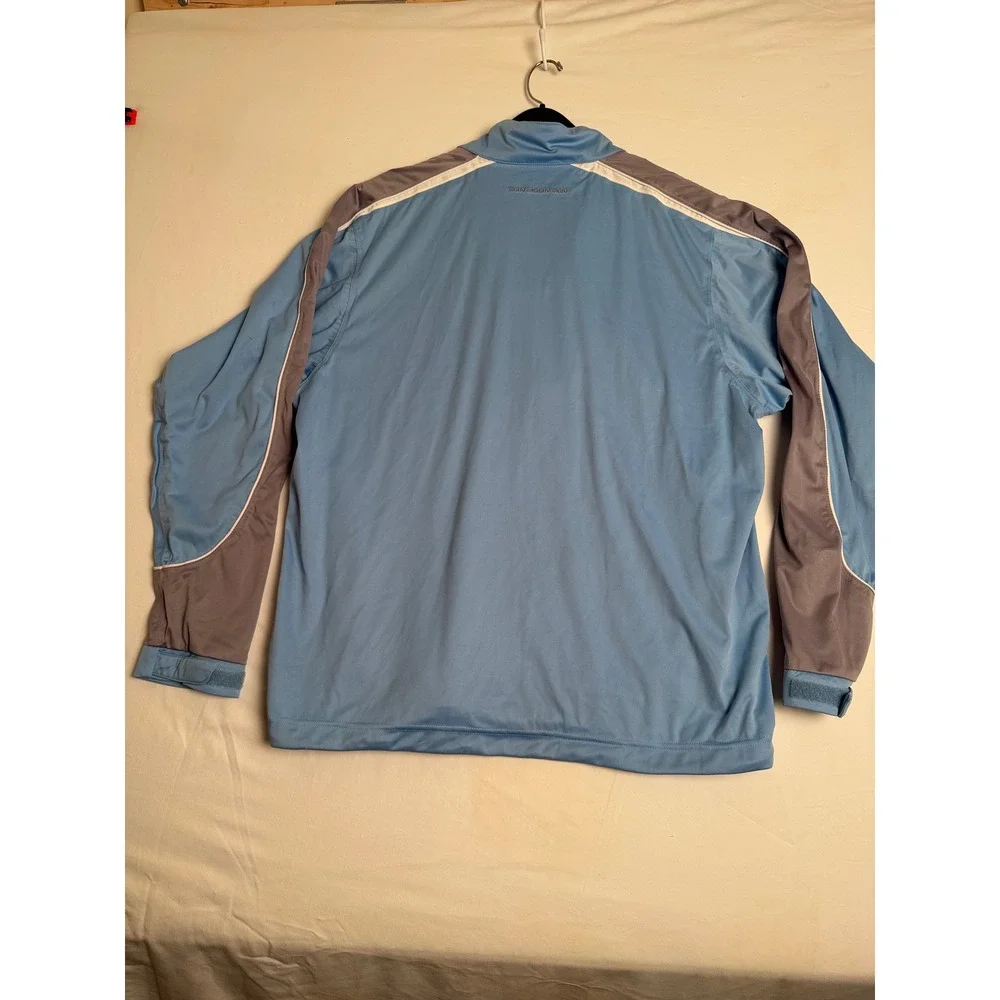 Sun Mountain Rainflex Golf Jacket Mens Large Blue Grey Waterproof Half Zip